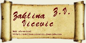 Žaklina Vićević vizit kartica